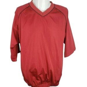 FootJoy Rain Windbreaker Pullover Golf Jacket Red Half Sleeve V Neck Size M Mens